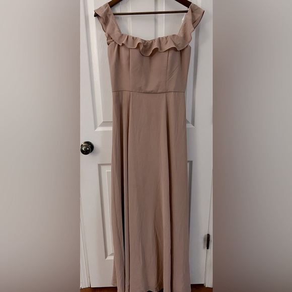 BHLD APRICOT RUFFLE BRIDESMAIDS DRESS SIZE 6 - Picture 4 of 5
